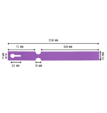 CombiCraft Blanco sleufetiketten 250x25mm voor thermal transferprinters op rol paars - per 1500 etiketten