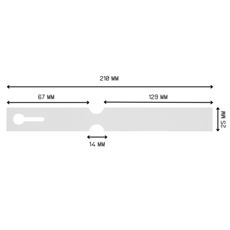 Blanco sleufetiketten 210x25mm voor laserprinters wit - per 198 etiketten