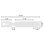 Blanco sleufetiketten 250x38mm met afscheurstrookje voor laserprinters wit - per 200 etiketten