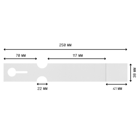 CombiCraft Blanco sleufetiketten 250x38mm met afscheurstrookje voor laserprinters wit - per 200 etiketten
