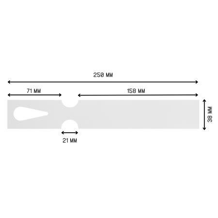 Blanco sleufetiketten 250x38mm voor laserprinters wit - per 200 etiketten