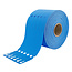 Blanco sleufetiketten 160x17mm voor thermal transferprinters op rol blauw - per 4000 etiketten