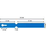 CombiCraft Blanco sleufetiketten 160x17mm voor thermal transferprinters op rol blauw - per 4000 etiketten