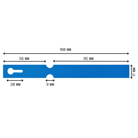 CombiCraft Blanco sleufetiketten 160x17mm voor thermal transferprinters op rol blauw - per 4000 etiketten
