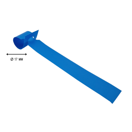 Blanco sleufetiketten 160x17mm voor thermal transferprinters op rol blauw - per 4000 etiketten