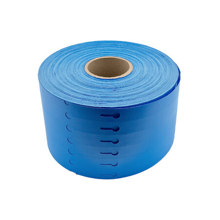 Blanco sleufetiketten 160x17mm voor thermal transferprinters op rol blauw - per 4000 etiketten