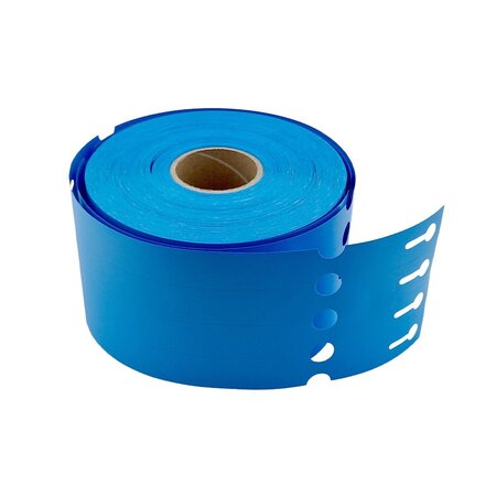 Blanco sleufetiketten 160x17mm voor thermal transferprinters op rol blauw - per 4000 etiketten