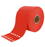 CombiCraft Blanco sleufetiketten 160x17mm voor thermal transferprinters op rol rood - per 4000 etiketten