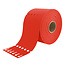 CombiCraft Blanco sleufetiketten 160x17mm voor thermal transferprinters op rol rood - per 4000 etiketten