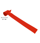 CombiCraft Blanco sleufetiketten 160x17mm voor thermal transferprinters op rol rood - per 4000 etiketten