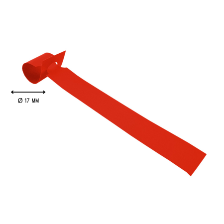 CombiCraft Blanco sleufetiketten 160x17mm voor thermal transferprinters op rol rood - per 4000 etiketten