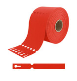 CombiCraft Blanco sleufetiketten 160x17mm voor thermal transferprinters op rol rood - per 4000 etiketten