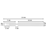 Blanco sleufetiketten 250x25mm voor thermotransferprinters op rol wit - per 1500 etiketten