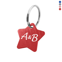 Aluminium sleutellabel ster met initialen