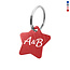 Aluminium sleutellabel ster 27x27mm met initialen - per 1 stuk