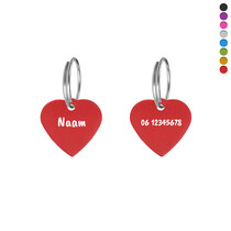 Hondenpenning hartje klein met tekst