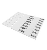 Sleufetiketten genummerd 250x25mm met afscheurstrookje wit - per 200 etiketten