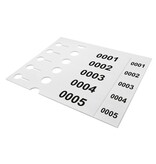 Sleufetiketten genummerd 250x38mm met afscheurstrook wit - per 200 etiketten