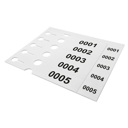 Sleufetiketten genummerd 250x38mm met afscheurstrook wit - per 200 etiketten