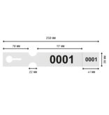 Sleufetiketten genummerd 250x38mm met afscheurstrook wit - per 200 etiketten