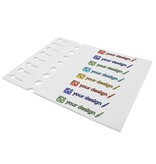 Sleufetiketten met eigen ontwerp 250x25mm  - per 200 etiketten