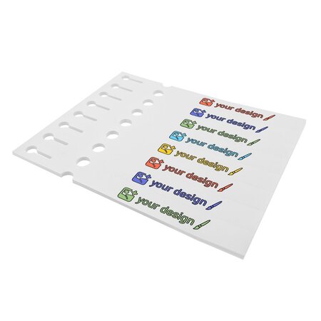 Sleufetiketten met eigen ontwerp 250x25mm  - per 200 etiketten