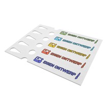 Sleufetiketten 250x38mm eigen ontwerp