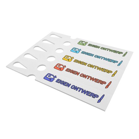 Sleufetiketten met eigen ontwerp 250x38mm  - per 200 etiketten