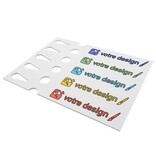Sleufetiketten met eigen ontwerp 250x38mm  - per 200 etiketten