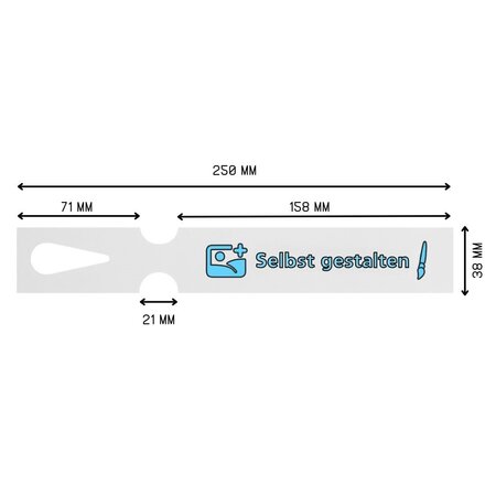 CombiCraft Sleufetiketten met eigen ontwerp 250x38mm  - per 200 etiketten