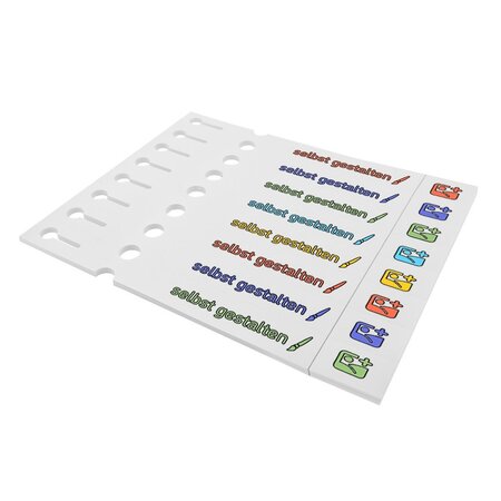 Sleufetiketten met eigen ontwerp 250x25mm met afscheurstrook  - per 200 etiketten