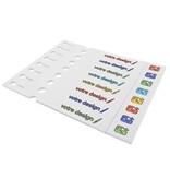 Sleufetiketten met eigen ontwerp 250x25mm met afscheurstrook  - per 200 etiketten