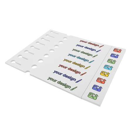 Sleufetiketten met eigen ontwerp 250x25mm met afscheurstrook  - per 200 etiketten