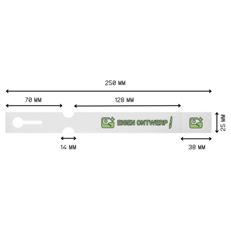CombiCraft Sleufetiketten met eigen ontwerp 250x25mm met afscheurstrook  - per 200 etiketten