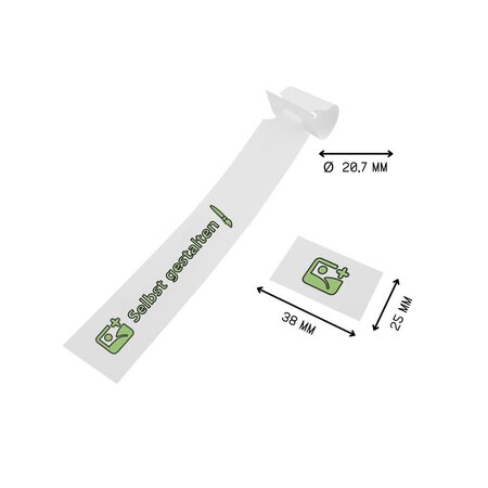 Sleufetiketten met eigen ontwerp 250x25mm met afscheurstrook  - per 200 etiketten