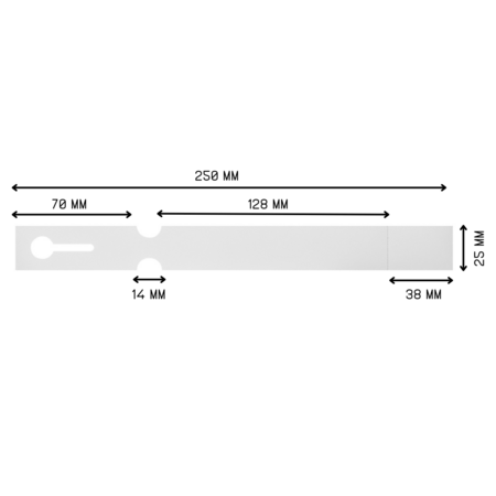 CombiCraft Sleufetiketten met eigen ontwerp 250x25mm met afscheurstrook  - per 200 etiketten