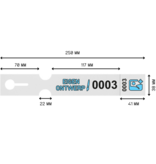 CombiCraft Sleufetiketten met eigen ontwerp en nummering 250x38mm met afscheurstrook - per 200 etiketten