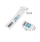 Sleufetiketten met eigen ontwerp en nummering 250x38mm met afscheurstrook - per 200 etiketten