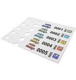 Sleufetiketten met eigen ontwerp en nummering 250x38mm met afscheurstrook - per 200 etiketten