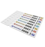 Sleufetiketten met eigen ontwerp en nummering 250x25mm met afscheurstrook - per 200 etiketten