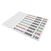 Sleufetiketten 250x25mm met ontwerp en nummer