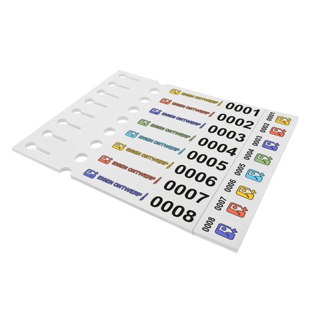 CombiCraft Sleufetiketten met eigen ontwerp en nummering 250x25mm met afscheurstrook - per 200 etiketten