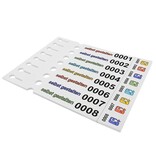 Sleufetiketten met eigen ontwerp en nummering 250x25mm met afscheurstrook - per 200 etiketten