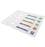 Sleufetiketten met eigen ontwerp 250x38mm met afscheurstrook   - per 200 etiketten