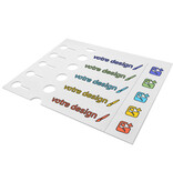 Sleufetiketten met eigen ontwerp 250x38mm met afscheurstrook   - per 200 etiketten