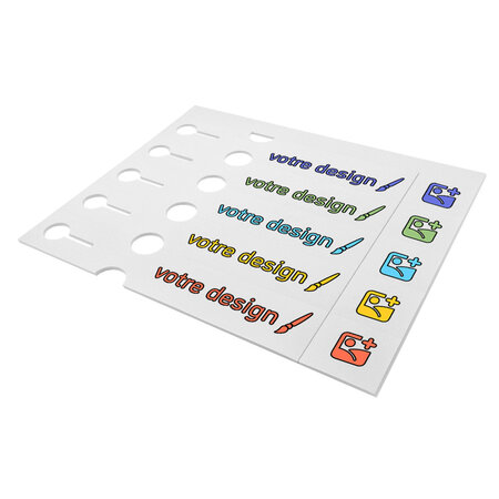 Sleufetiketten met eigen ontwerp 250x38mm met afscheurstrook   - per 200 etiketten