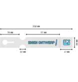 Sleufetiketten met eigen ontwerp 250x38mm met afscheurstrook   - per 200 etiketten