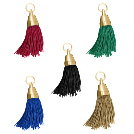 Philadelphia hotelsleutelhanger Messing 140mm met kwast