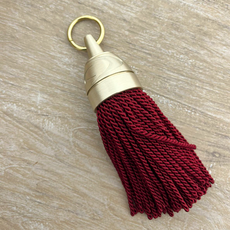 CombiCraft Philadelphia hotelsleutelhanger Messing 140mm met kwast