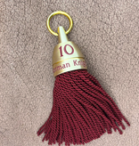 Philadelphia hotelsleutelhanger Messing 140mm met kwast